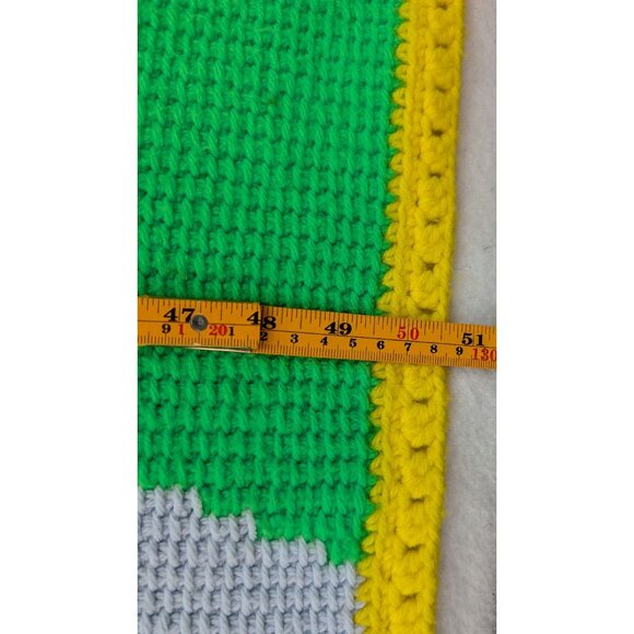 Raggedy Ann And Andy Crocheted Throw Blanket OOAK Vintage Retro Mushroom 50”x49" - Picture 6 of 9